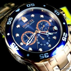 Invicta Pro Diver Scuba Rose Gold Plated Limited Edition 48mm Blue Watch New