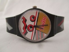 Mars Twix Candy Analog Wristwatch Black Gray & Red Buckle Band Collecible