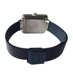 Bering Ladies Quartz, Stainless Steel Case, and Blue Mesh Strap, 28mm.