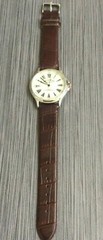 Vellacio Men’s Watch Round Roman Numeral Luminous Dial on Brown Leather Band New