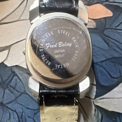 Fred Belay Women’s Dress Quartz Watch Black Textured Dial Silver Case Leather