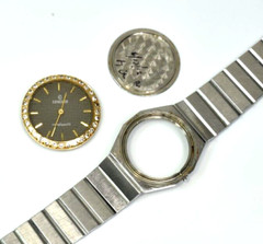 Concord Mariner for Parts Stainless Steel Diamond Bezel is 14k gold