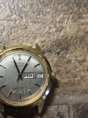 Vintage 37mm Gold Tone Timex Viscount 48861 10978 Watch 1978 Runs