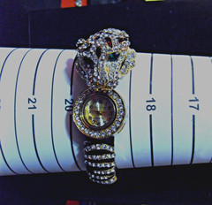 Jessica Carlyle Women’s Watch Rhinestone Hidden Dial Bengal tiger New Battery.