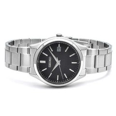 SEIKO SELECTION SBPX147 Stainless Steel Solar Analog Watch Black Dial 38.7mm