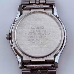 CASIO MQ-514 Quartz day date Analog White dial crystal scratched 33.3mm