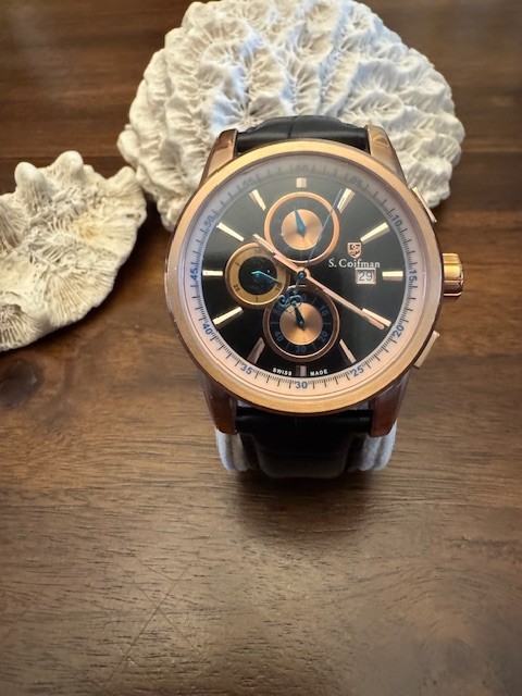 CLASSIC – S. Coifman – Men’s Rose Gold 43mm Quartz Watch – Excellent Condition