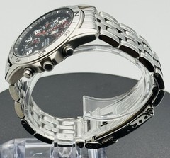 Seiko Watch Chronograph Black Dial Compass Bezel 100M Stainless Steel SND375P1