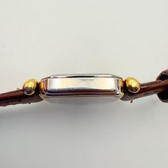Seiko 1400-7010 Quartz Women Square Wristwatch Gold Silver Battery Replaced