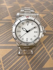 Polar White Milsub Diver 100M W/ NH38 Movement C3 Black Hands & Indices No Ghost
