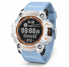 Activa X Invicta Mens 56mm Digital Essentials Watch Light Blue ACW8020-008 New