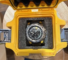 Invicta Speedway Men’s Quartz Chronograph Date 52mm Black Silicone Strap Box