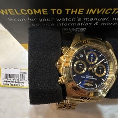 Invicta Speedway Men’s Watch – 39.5mm, Quartz Chronograph, 200m Gold Blue