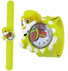 Paw Patrol Rubble Yellow Kids Analogue Wrist Watch Kids Slap On Snap Watch AU