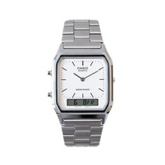 AQ-230A-7D CASIO Watch ORIGINAL Retro Vintage Digital SILVER White