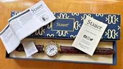 Stauer Graves 33 Automatic Wrist Watch for Men Brown & Black Leather New in Box!