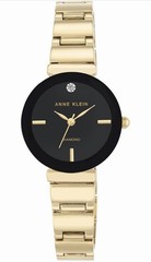 Anne Klein Women’s Genuine Diamond Dial Bracelet Watch – Gold/Black (AK/2434BKGB
