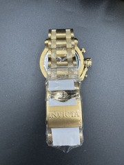 INVICTA 52MN CHONOGRAPH GOLD 49226 Brand New In Box 100M Flame Fusion Crystal JP