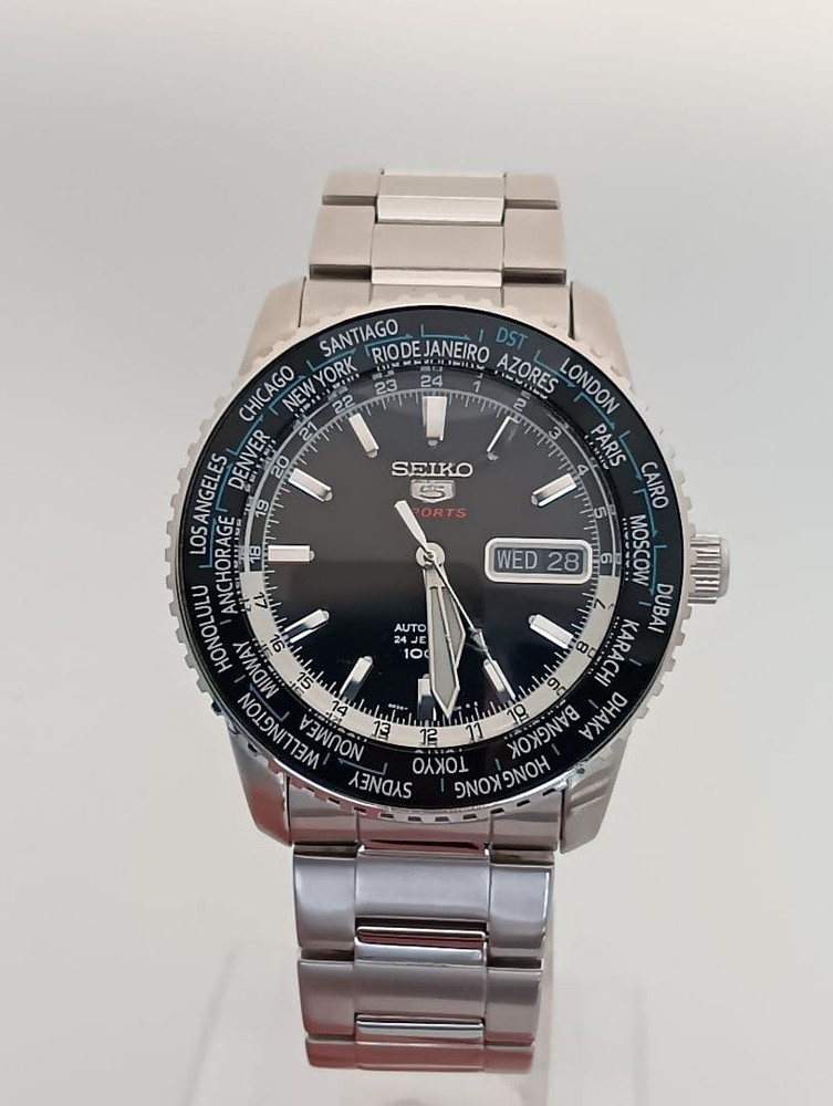 SEIKO 5 Mechanical Sports SARZ007 Auto Black Dial Watch 19.5cm 7.68in Working