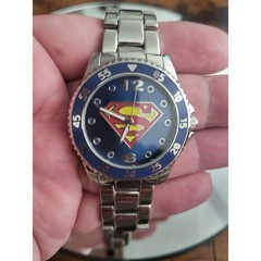 DC Comics Superman Logo Silver-Tone Analog Quartz Watch