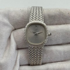 Cyma Ladies Quartz Wristwatch Silver Stone Bracelet Japan New Battery 073021
