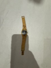 Vintage Gruen Precision Quartz Women Watch Diamond Accent Gold Nugget
