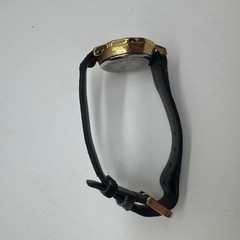 Carriage by Timex Womens Watch Gold Tone Decagon Mother of Pearl Black Leather