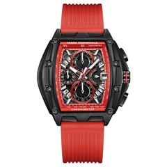 MARK FAIRWHALE Tonneau Multifunction Chronograph Calendar Luminous Quartz Watch