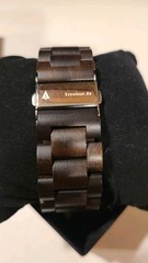 Men’s Treehut Wooden Watch with Wooden Bracelet Band, Dark Brown Wood.
