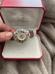 Must de Cartier “21” Watch with Original Strap, Deployment Clasp and Box