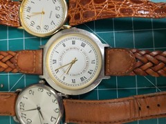 Lot 12 Mens Quartz Leather Wrist Watches Assorted Lacoste Q&Q Viesmann Repair