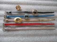 BUCHERER WOMENS INTERCHANGEABLE WATCH MANUAL-5 BANDS+3 RINGS-RUNS GREAT/ACCURATE