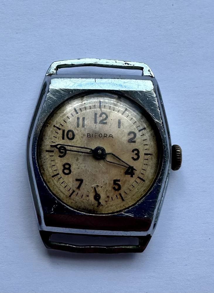Vintage 30s Bifora 15 Jewels Tank Art Deco Men’s Military Wrist Watch D.R.G.M
