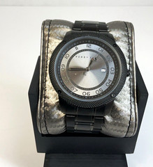 Perry Ellis Men’s Quartz Watch Black Stainless Bracelet Silver/Gray Dial 50m
