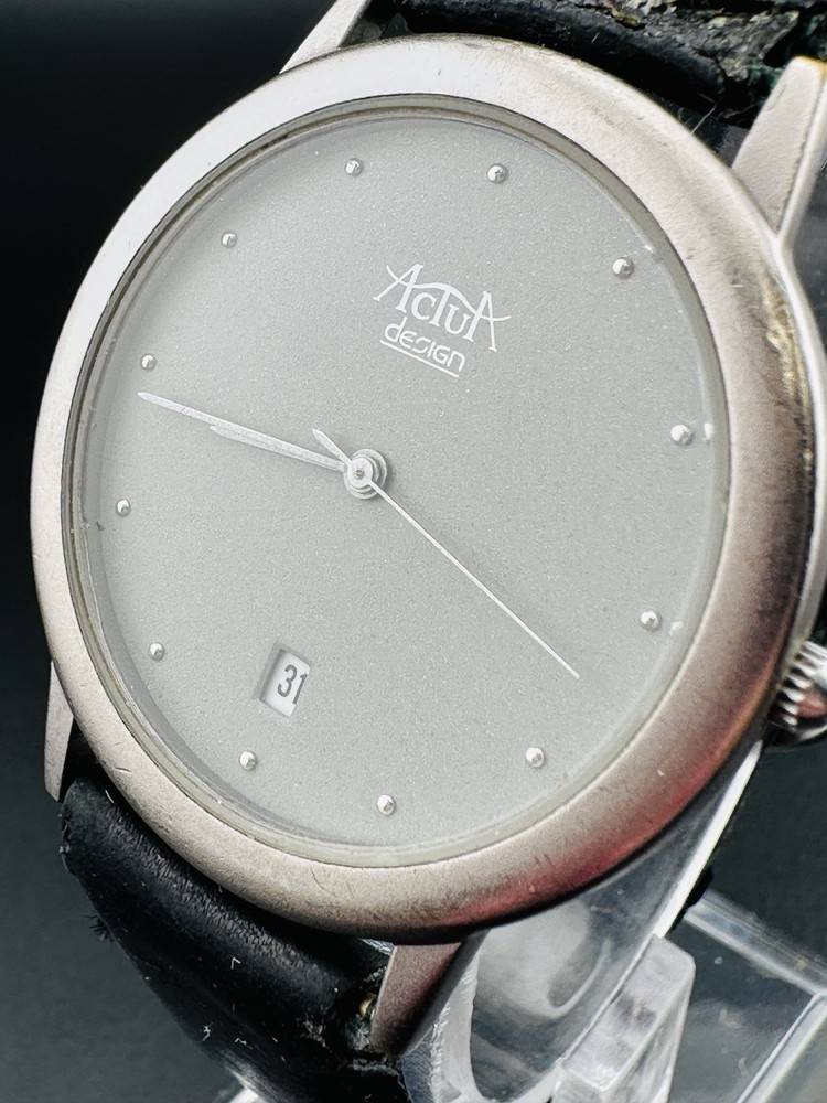 Rare Working Swiss ACTUA Design Men’s Quartz Watch Day/Date V2