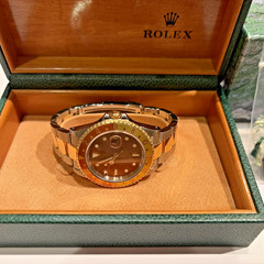 ROLEX GMT-Master II 16713 Root Beer Steel Yellow Gold 2002 with box