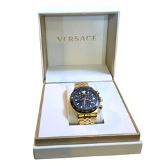 Versace Hellenyium Chrono Mens Gold-Tone Stainless Steel Watch VE2U00622 44mm