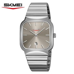 SKMEI Men Square Watch Steel Business Male Watch Date Week Display Wristwatch