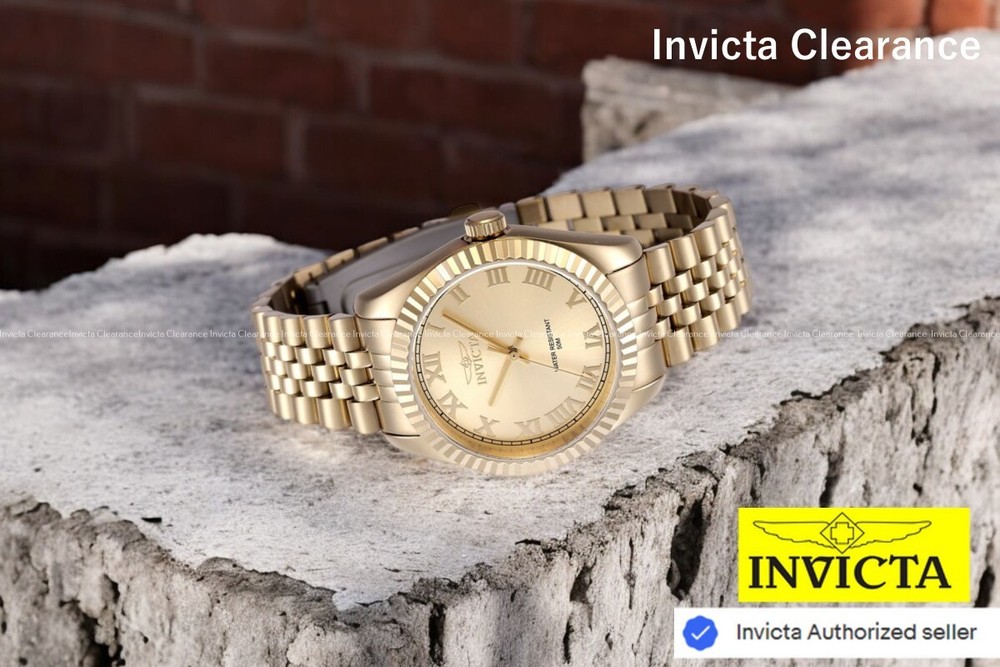 Invicta Women’s Specialty Quartz Gold Dial Stainless Steel Bracelet Watch 47418