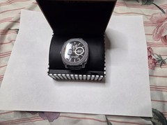 Cote d’Azure Silver Watch complete in box, unworn with leather strap