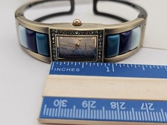 Beautiful Blue Cuff Watch pave’ diamonds Turquoise, blue and teal colors New