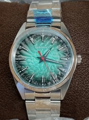 BERNY 2954M Miyota Quartz Luxury Men Lume Sapphire 100M Fume Blue 38mm Watch