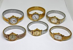 Vintage Timex Ladies Quartz Watch Lot 6 Expansion Band Wristwatches Untested