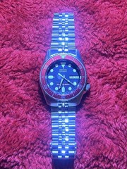 Seiko Black Adult Watch – SKX013 red Bezelw/ uncle seiko executive bracelet