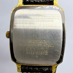 SEIKO 3422-5020 Unisex Quartz Watch Champagne Gold Dial 22mm Wrist 12.5-16cm