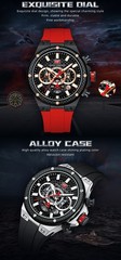 MINI FOCUS Men’s Silicone Multifunction Chronograph Calendar Sports Quartz Watch