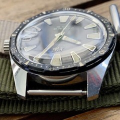 Vintage {SERVICED} ShangHai 114 Diver SS4 SLOPED BEZEL Chinese Military Watch