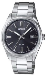 Casio MTP1302D-1A1 Men’s Vintage Stainless Steel Black Dial Watch