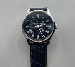 Orient Sun and Moon Version 2 Silver W/ Blue Leather Strap Men Automatic watch