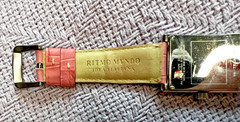 Pink Ritmo Mundo Dial Watch – Croc-Embossed Leather Strap, NEEDS BATTERY